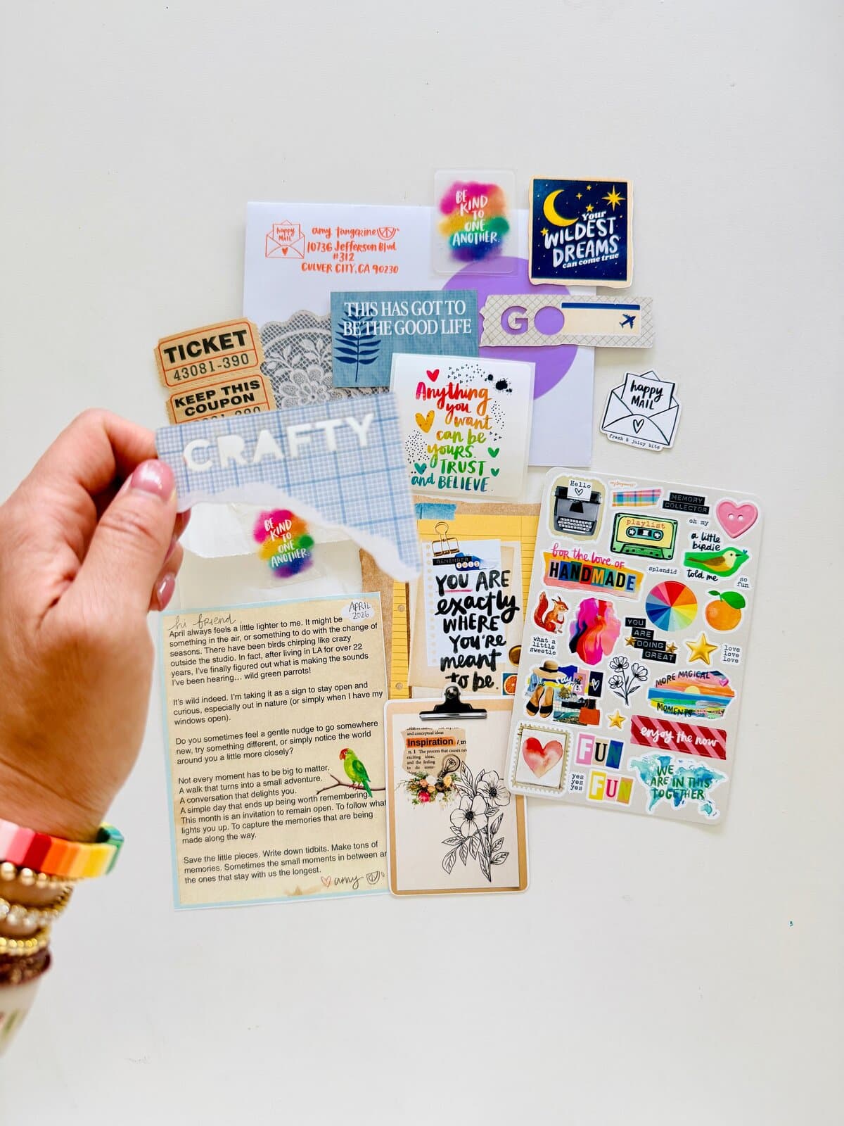 The April 2026 Happy Mail envelope and what came in it