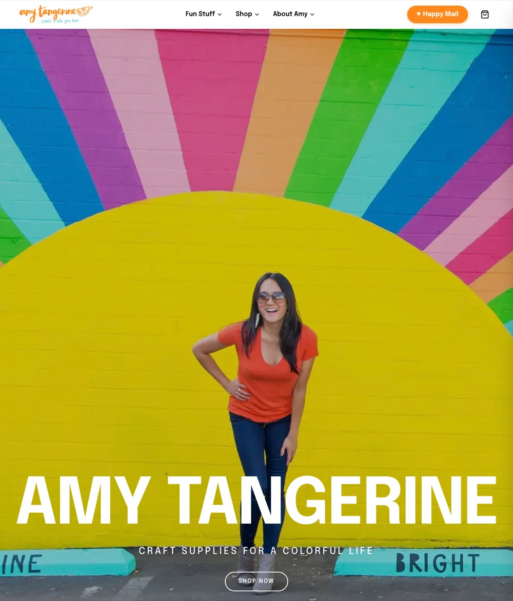 The new amytangerine.com homepage